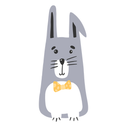Bunny with yellow bow tie PNG Design