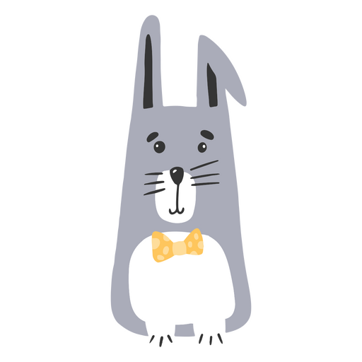 Bunny with yellow bow tie PNG Design