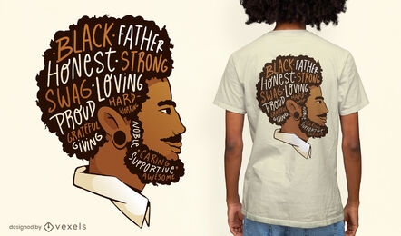 Black man side view t-shirt design
