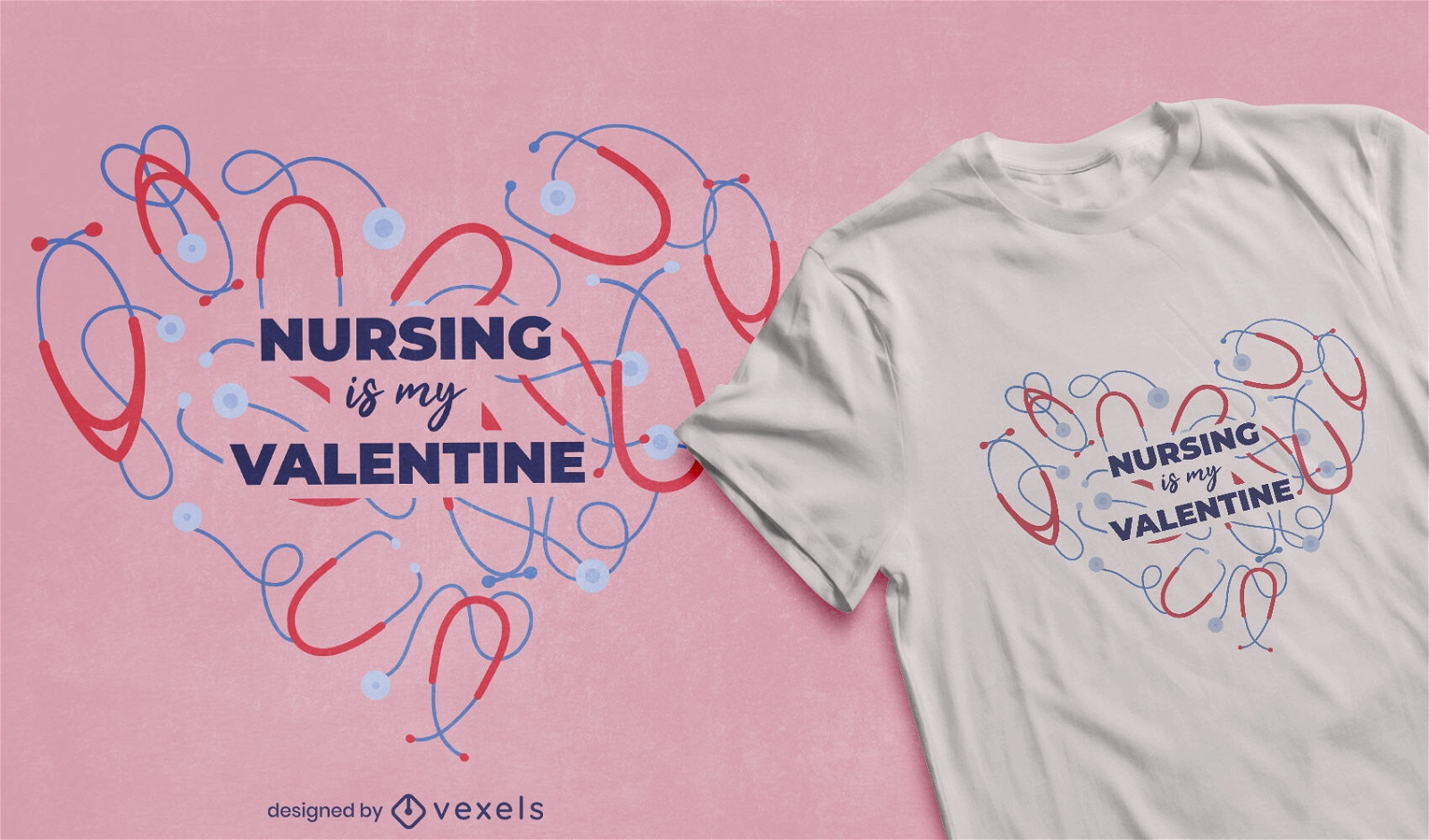 Nursing is my valentine t-shirt design