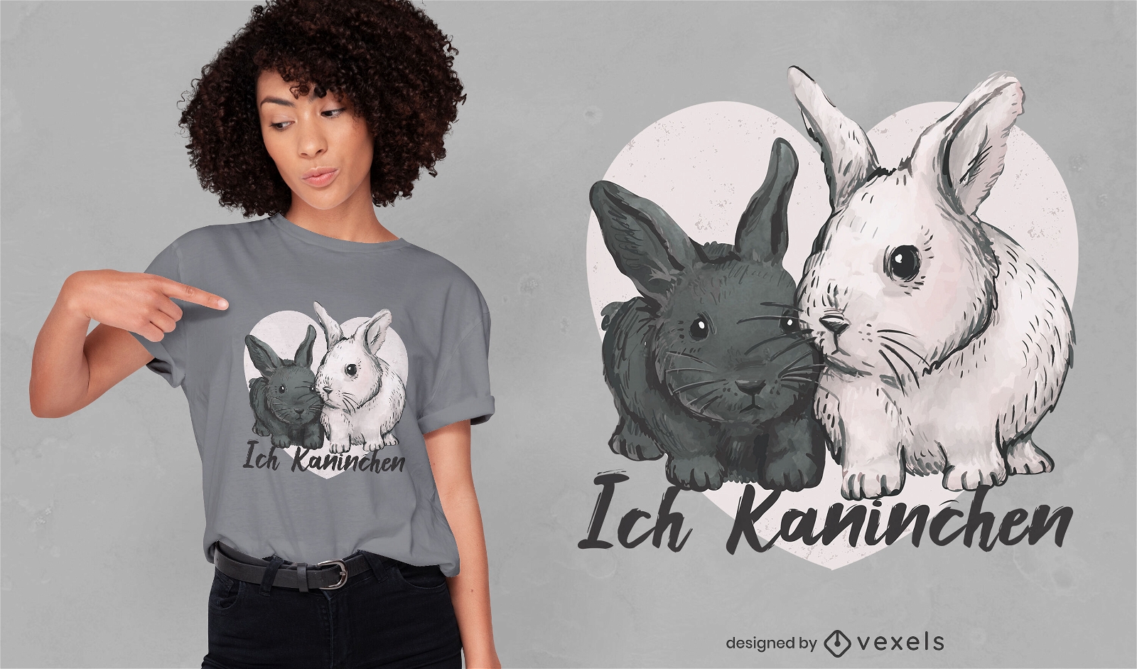 Cute rabbits t-shirt design