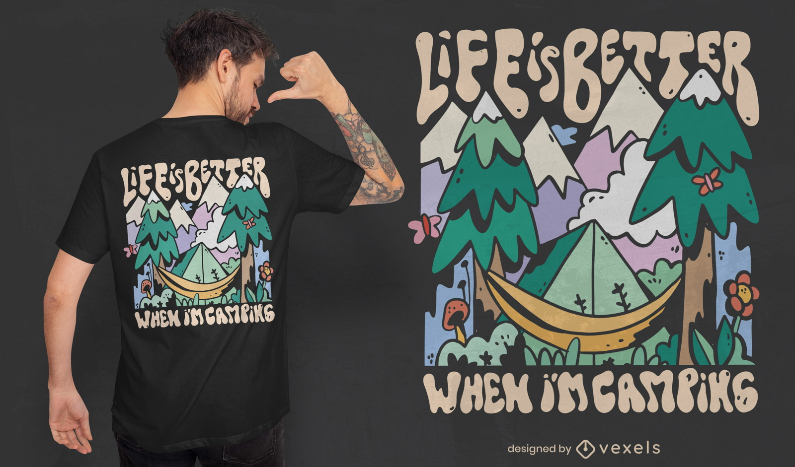 Diseño de camiseta de amante del camping.