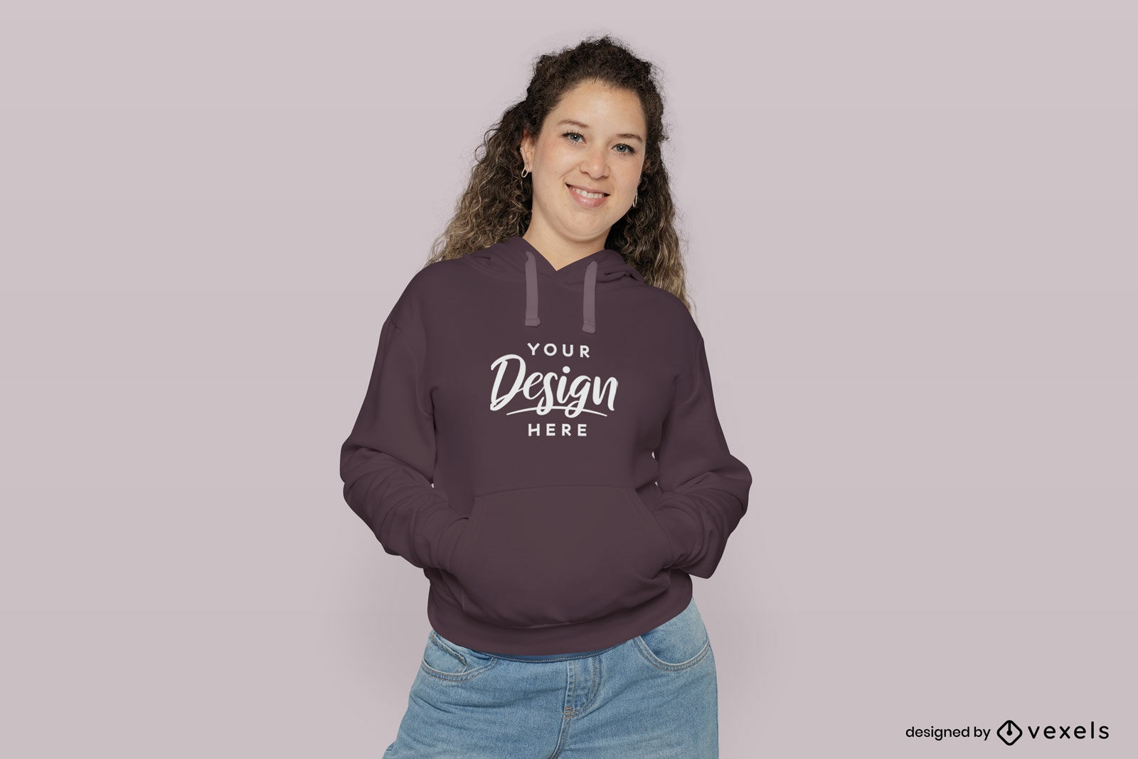 Female pregnant model hoodie mockup