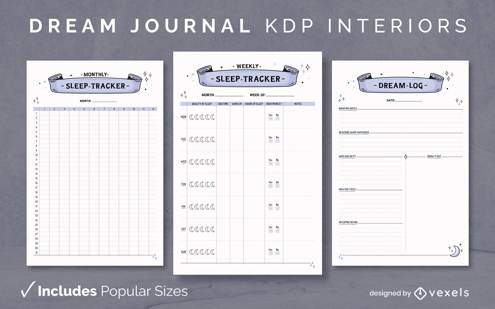 Dream journal color stroke Design Template KDP