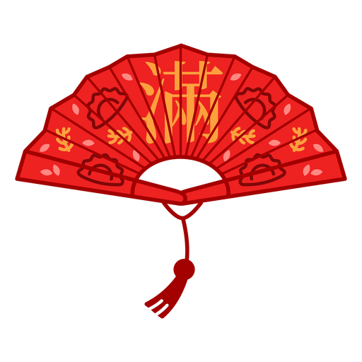 Lunar year color stroke chinese fan  PNG Design