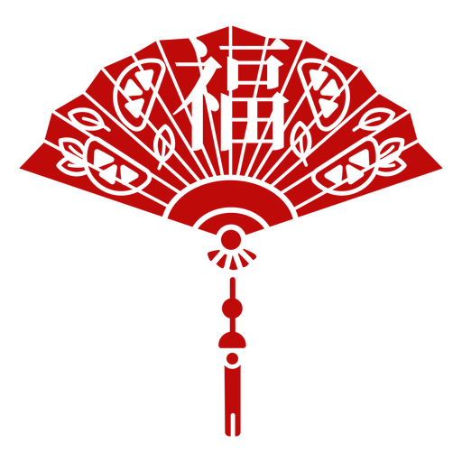 Lunar year cut out chinese fan  PNG Design