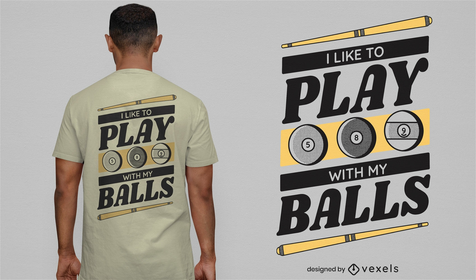 Funny pool ball sport t-shirt design