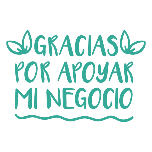 Letras de agradecimento em espanhol para pequenas empresas Desenho PNG