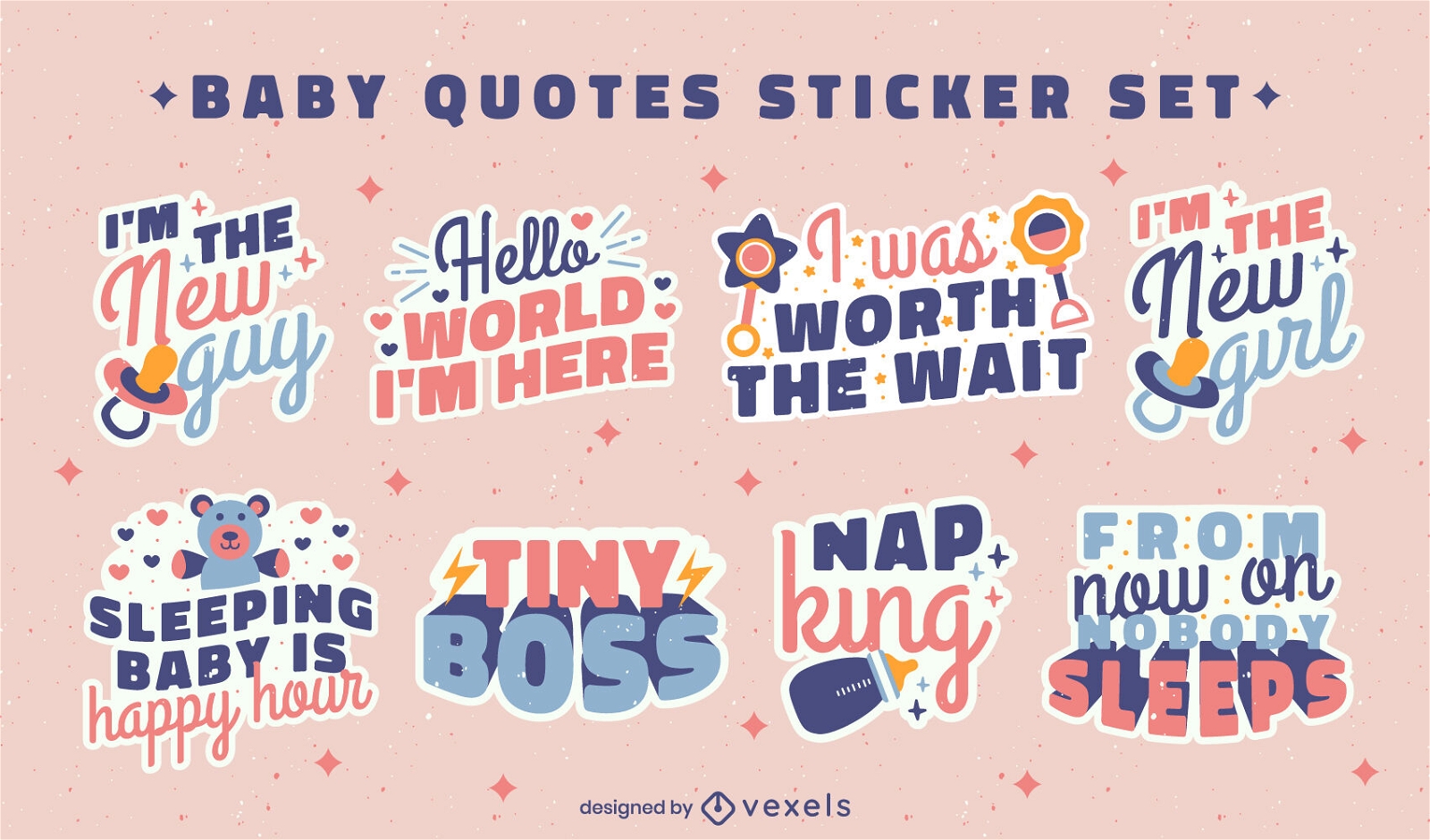 Baby quotes sticker set