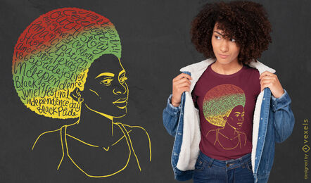 Design de t-shirt feminina afro-americana do décimo primeiro ano