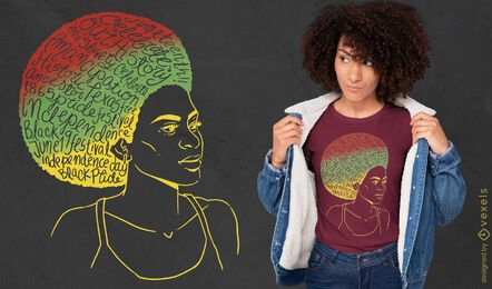 Diseño de camiseta de mujer afroamericana del decimosexto