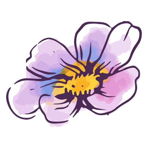 Delicate watercolor flower icon PNG Design