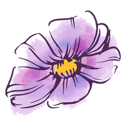 Purple pink flower watercolor PNG Design