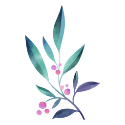Folhas com aquarela de pontos Desenho PNG