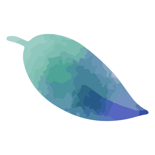 Single green blue leaf PNG Design