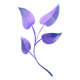 Purple gradient leaves PNG Design