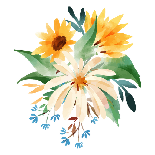 Sonnenblumenblätter Aquarell PNG-Design