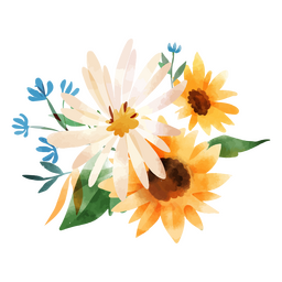 Buquê de girassol e outras flores Desenho PNG