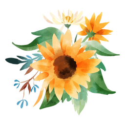 Ramo de girasol naranja Diseño PNG