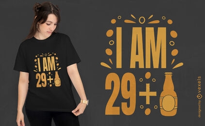 29+1 piada design de camiseta de aniversário de 30 anos