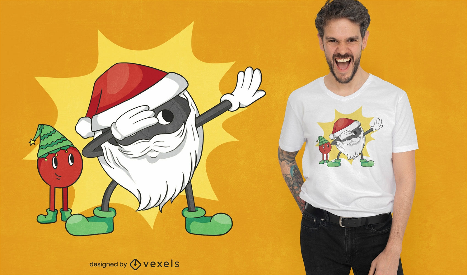 Design de t-shirt de Natal com bolas de boule