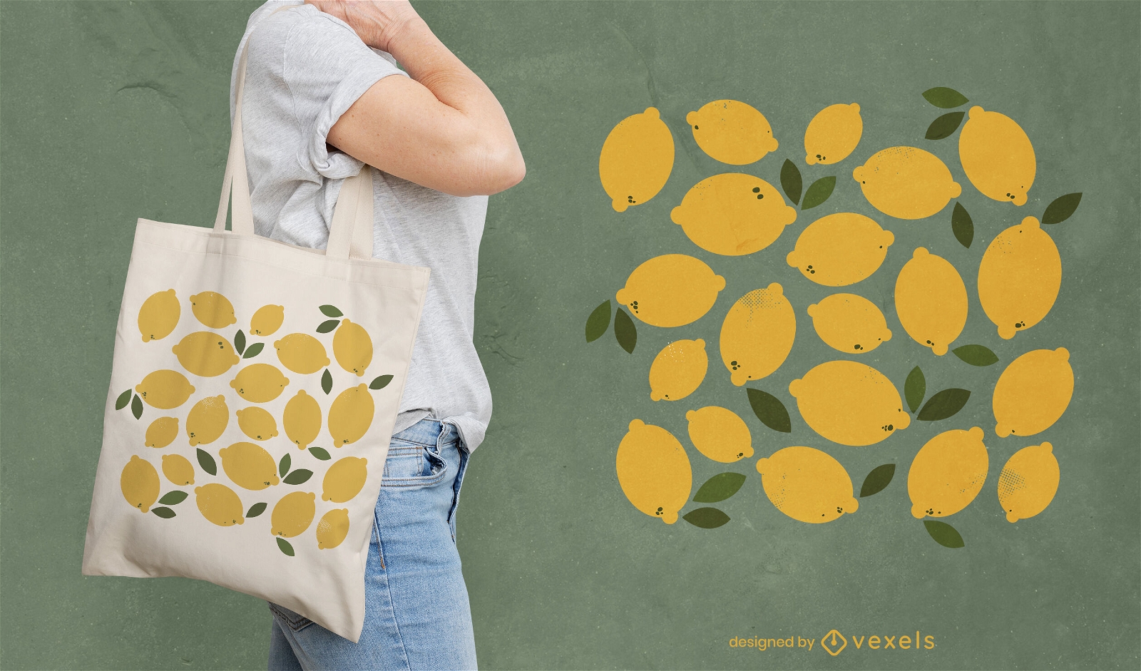 Design de sacola de frutas limões