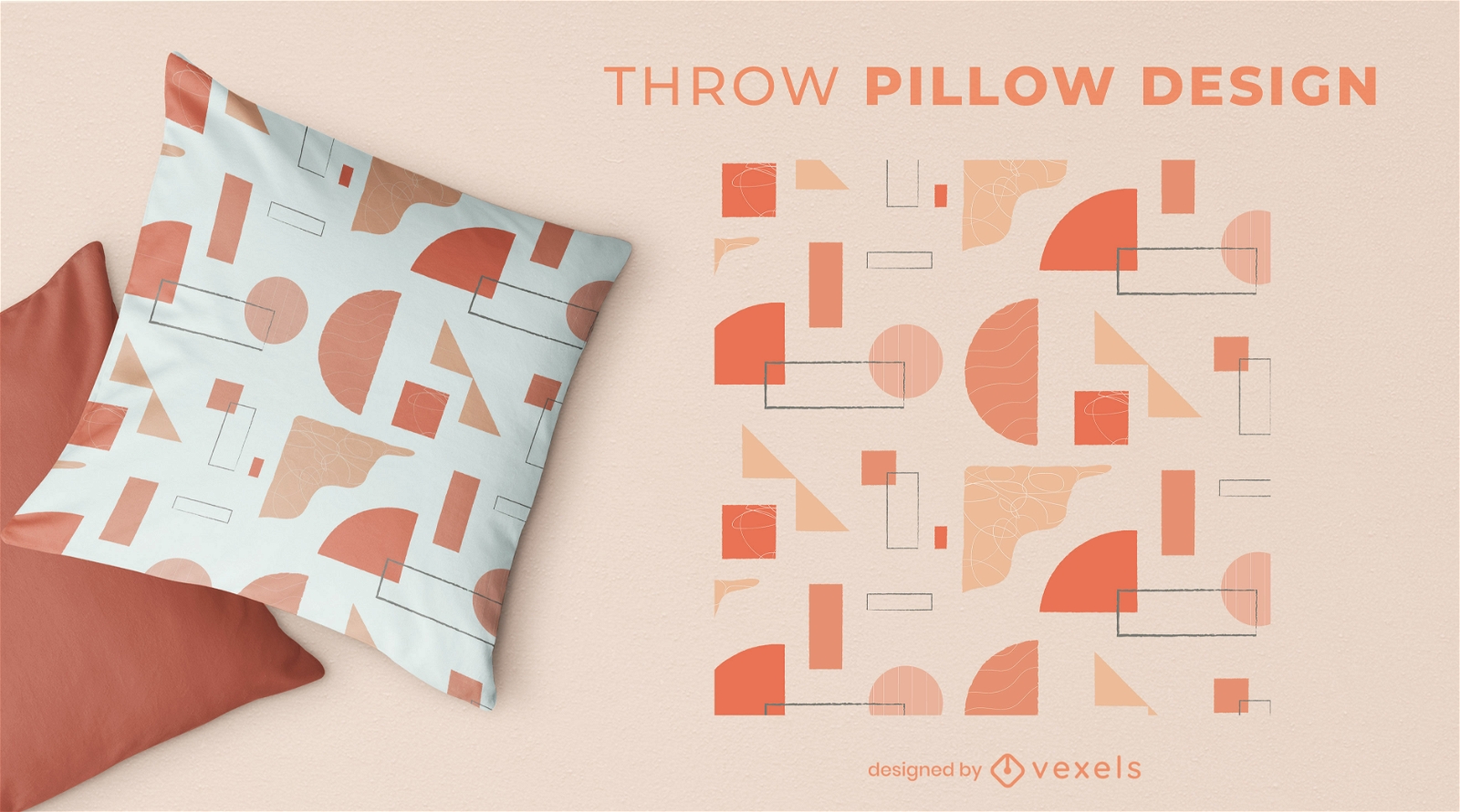 Abstract pattern throw pillow design