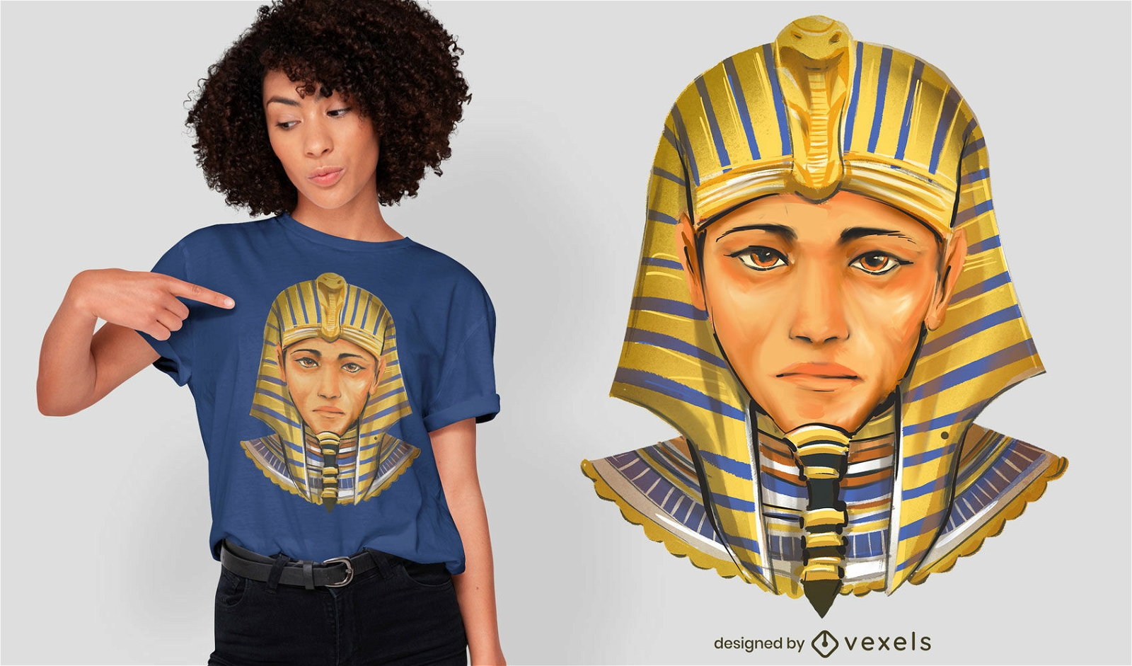 Diseño de camiseta psd retrato de faraón