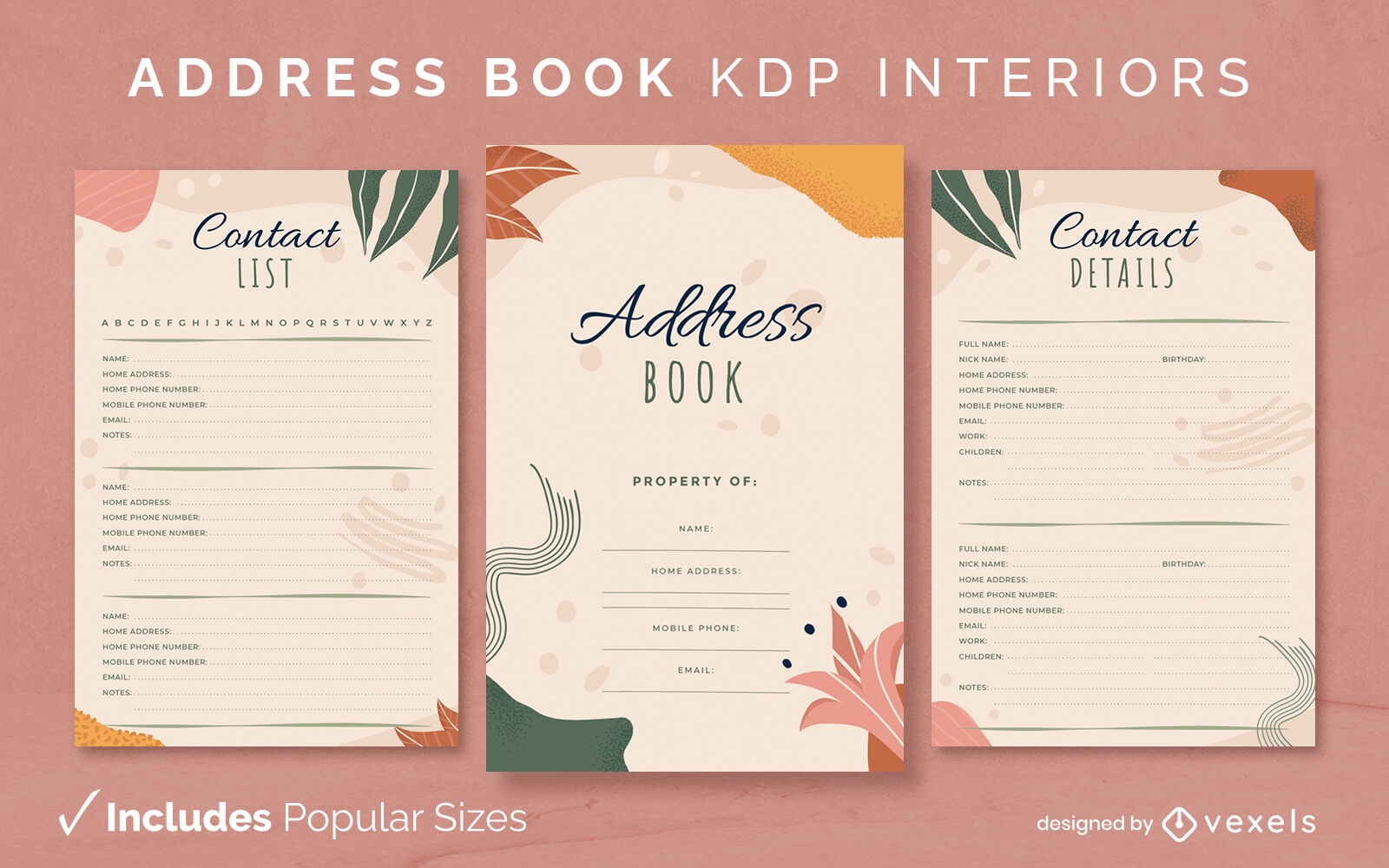 address-book-diary-design-template-kdp-vector-download