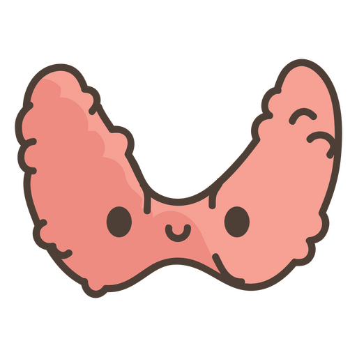 Tireóide kawaii Desenho PNG