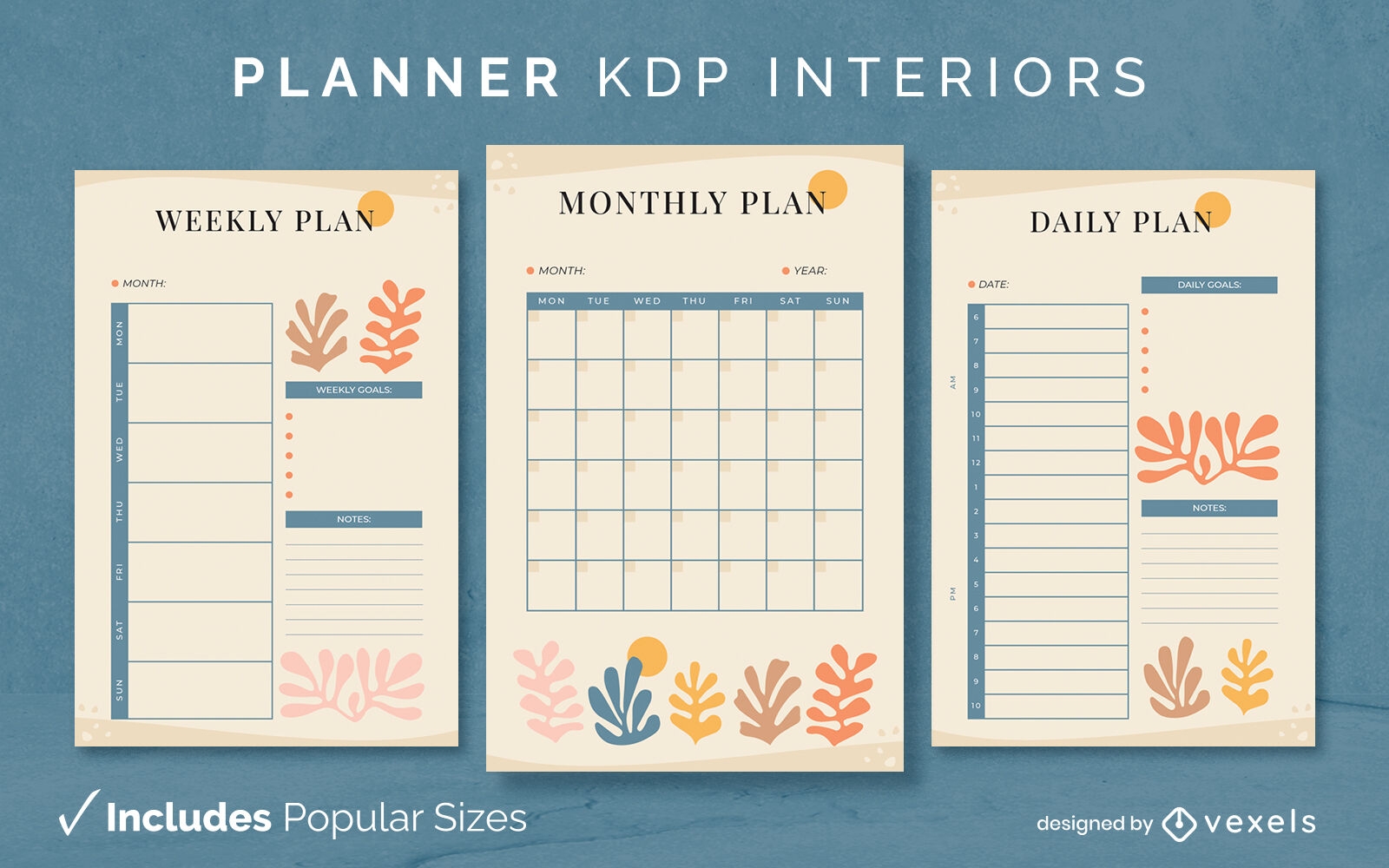 Floral planner Journal Template KDP Interior Design