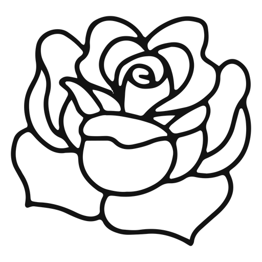 Rose stroke tattoo traditional PNG Design
