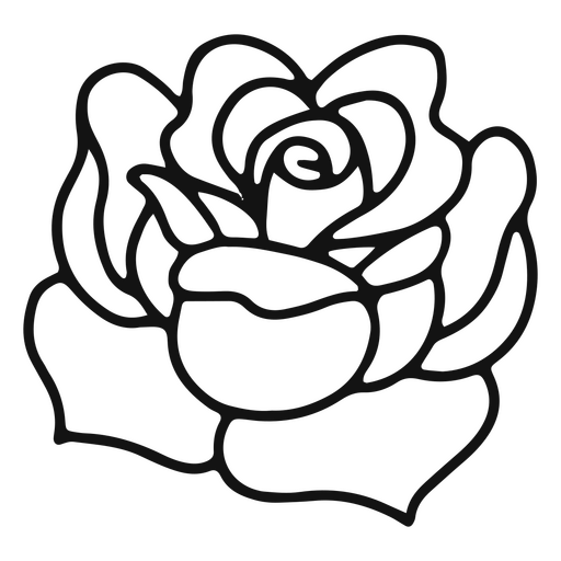 Tatuagem de traço de rosa tradicional Desenho PNG