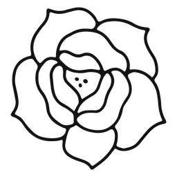 Flower stroke tattoo traditional rose PNG Design Transparent PNG