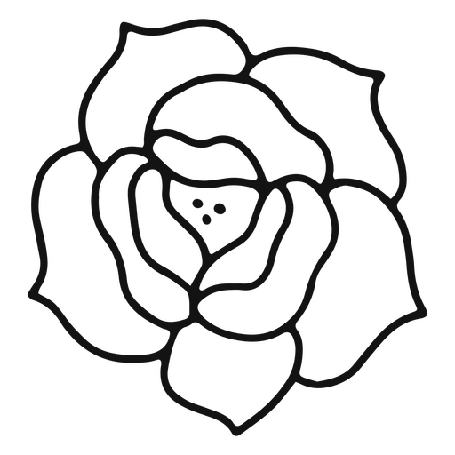 Blumenstrichtätowierung traditionelle Rose PNG-Design