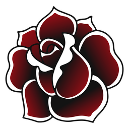 Red rose tattoo traditional PNG Design