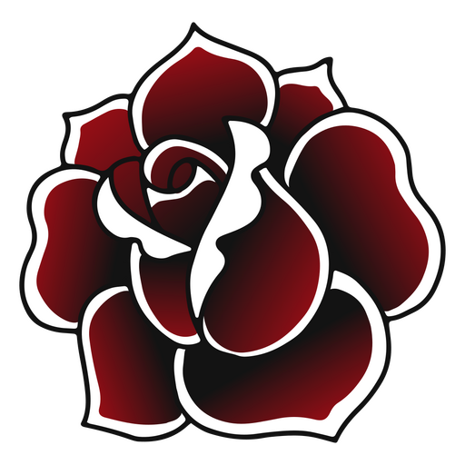 tatuagem de rosa vermelha tradicional Desenho PNG