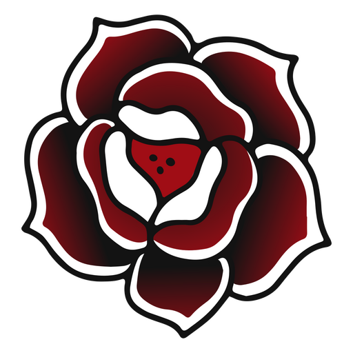 Flower tattoo traditional rose PNG Design