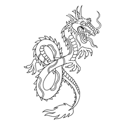 Dragon Stroke Tattoo Traditional PNG & SVG Design For T-Shirts