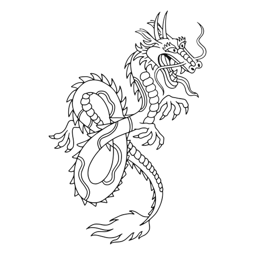 Tatuagem de traço de dragão tradicional