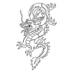 Tatuaje de trazo de dragón Diseño PNG