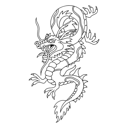 Dragon stroke tattoo  PNG Design