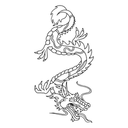 Traço de dragão tradicional Desenho PNG