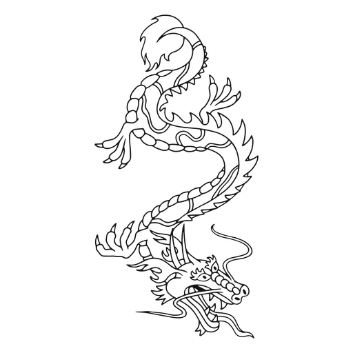 Dragon stroke traditional PNG Design