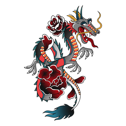 Dragon tattoo traditional PNG Design