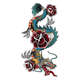 Dragon tattoo traditional upside down PNG Design Transparent PNG
