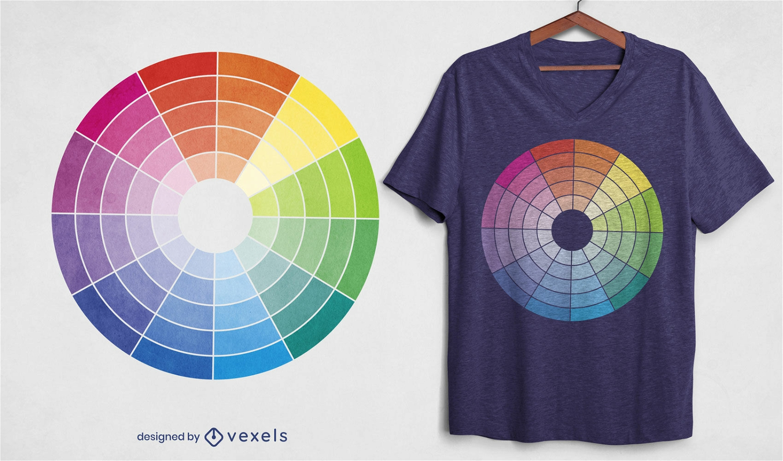 Design de t-shirt com roda de cores
