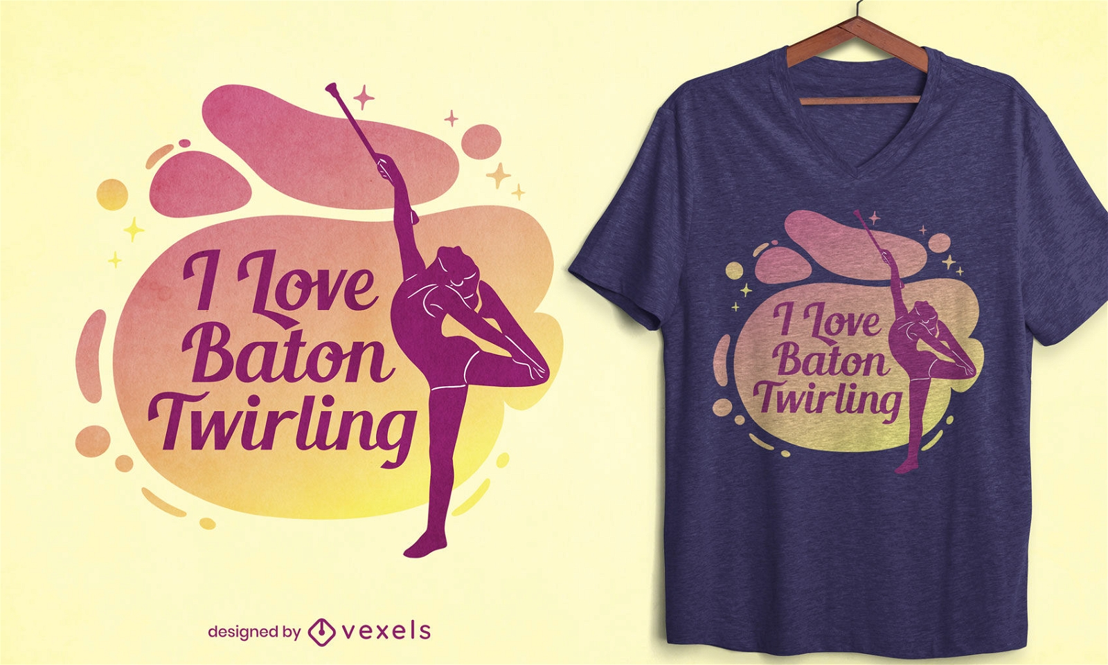 Diseño de camiseta giratoria de bastón de amor