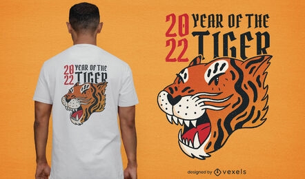 Diseño de camiseta del año 2022 del tigre.