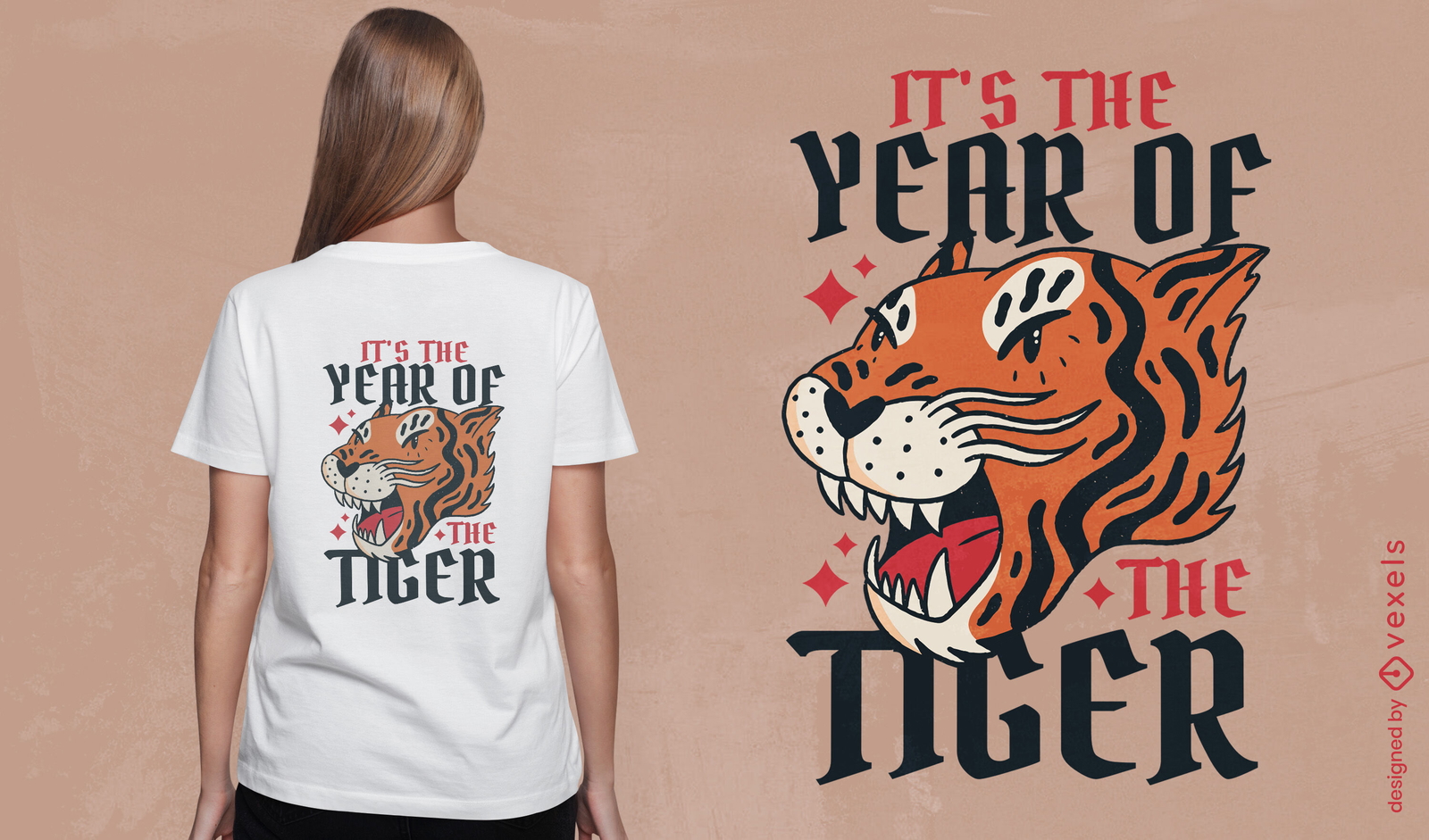 Diseño de camiseta del año del tigre 2022